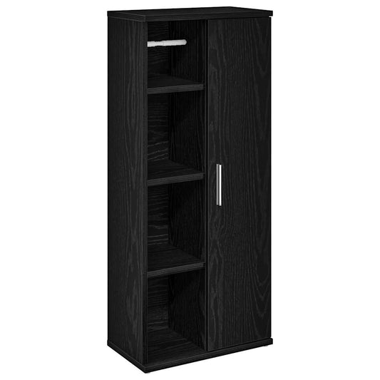 Bathroom Cabinet with Roll Holder Black 39x22x90 cm Bathroom Cabinet with Roll Holder Black 39x22x90 cm