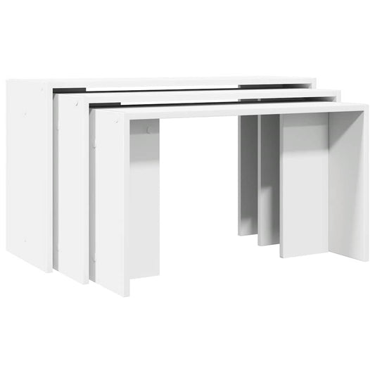 Nesting Tables 3 pcs White Engineered Wood Nesting Tables 3 pcs White Engineered Wood
