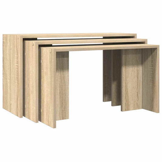 Nesting Tables 3 pcs Sonoma Oak Engineered Wood Nesting Tables 3 pcs Sonoma Oak Engineered Wood