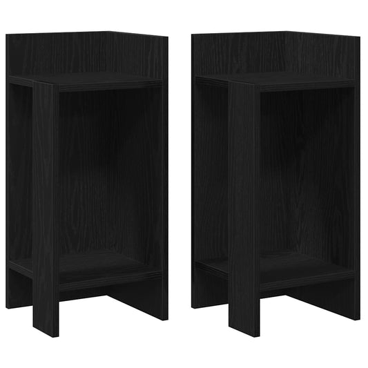 Side Tables 2 pcs with Shelf Black 25.5x27x60 cm Side Tables 2 pcs with Shelf Black 25.5x27x60 cm