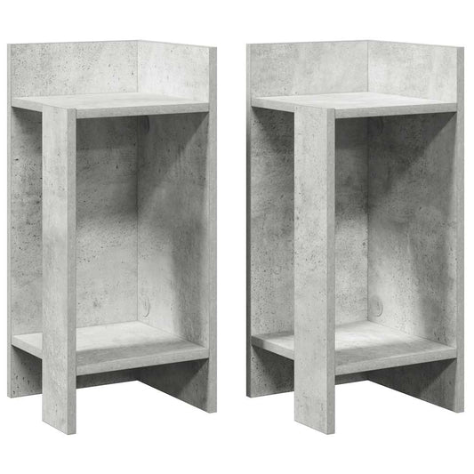 Side Tables 2 pcs with Shelf Concrete Grey 25.5x27x60 cm Side Tables 2 pcs with Shelf Concrete Grey 25.5x27x60 cm