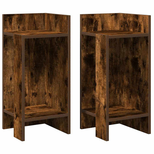 Side Tables 2 pcs with Shelf Smoked Oak 25.5x27x60 cm Side Tables 2 pcs with Shelf Smoked Oak 25.5x27x60 cm