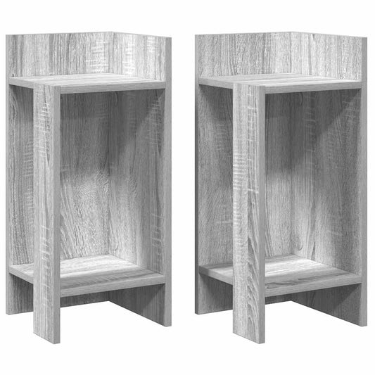 Side Tables 2 pcs with Shelf Grey Sonoma 25.5x27x60 cm Side Tables 2 pcs with Shelf Grey Sonoma 25.5x27x60 cm