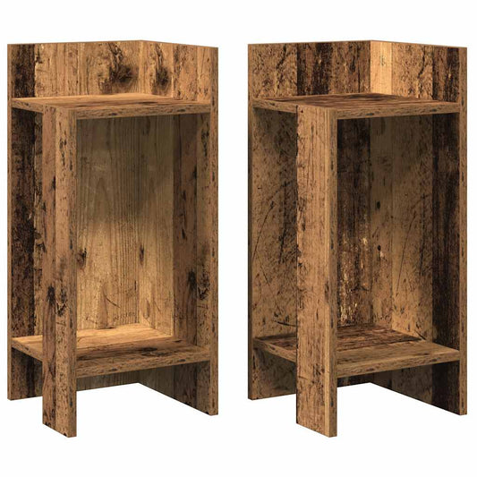 Side Tables 2 pcs with Shelf Old Wood 25.5x27x60 cm Side Tables 2 pcs with Shelf Old Wood 25.5x27x60 cm