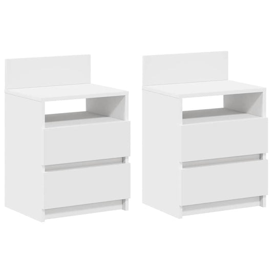 Bedside Cabinets 2 pcs with 2 Drawers White 40x33x60 cm Bedside Cabinets 2 pcs with 2 Drawers White 40x33x60 cm