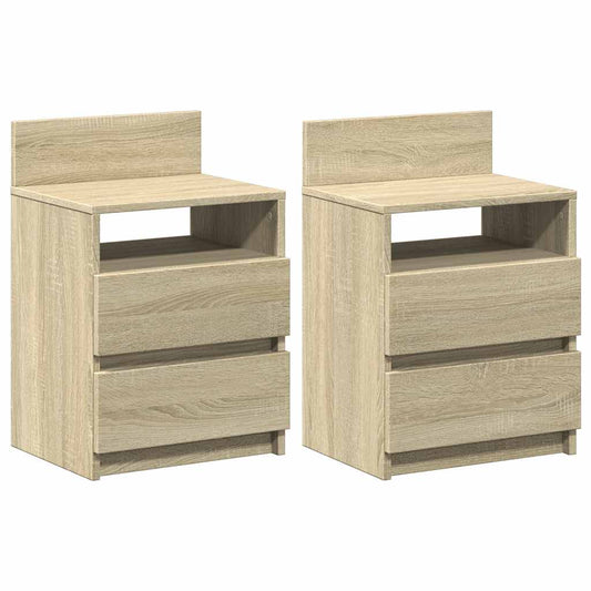 Bedside Cabinets 2 pcs with 2 Drawers Sonoma Oak 40x33x60 cm Bedside Cabinets 2 pcs with 2 Drawers Sonoma Oak 40x33x60 cm