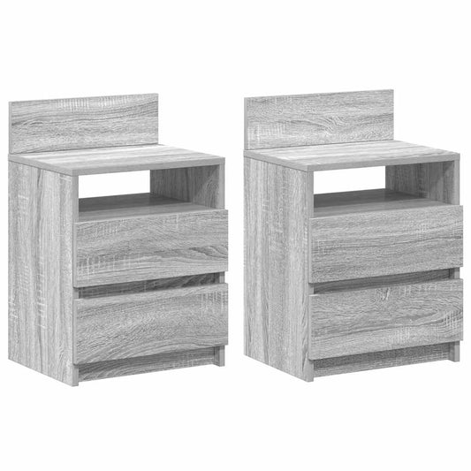Bedside Cabinets 2 pcs with 2 Drawers Grey Sonoma 40x33x60 cm Bedside Cabinets 2 pcs with 2 Drawers Grey Sonoma 40x33x60 cm