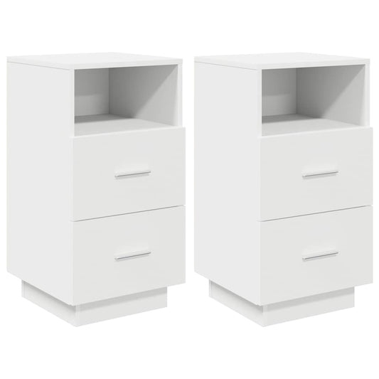 Bedside Cabinets 2 pcs with 2 Drawers White 36x36x68 cm Bedside Cabinets 2 pcs with 2 Drawers White 36x36x68 cm