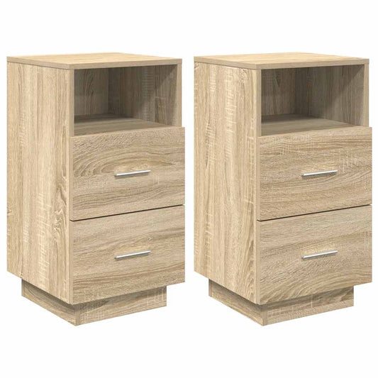 Bedside Cabinets 2 pcs with 2 Drawers Sonoma Oak 36x36x68 cm Bedside Cabinets 2 pcs with 2 Drawers Sonoma Oak 36x36x68 cm