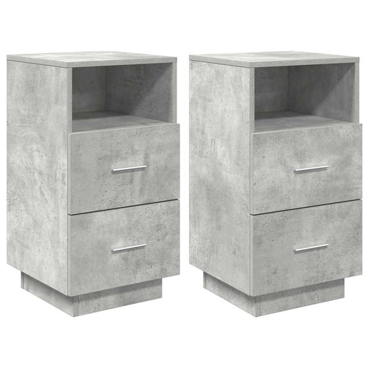 Bedside Cabinets 2 pcs with 2 Drawers Concrete Grey 36x36x68 cm Bedside Cabinets 2 pcs with 2 Drawers Concrete Grey 36x36x68 cm