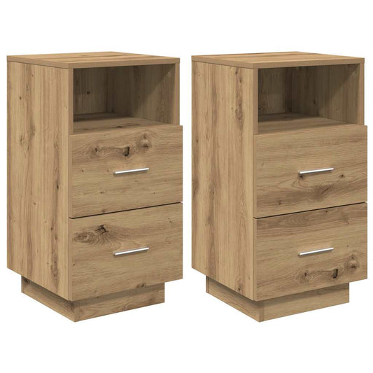 Bedside Cabinets 2 pcs with 2 Drawers Artisan Oak 36x36x68 cm Bedside Cabinets 2 pcs with 2 Drawers Artisan Oak 36x36x68 cm