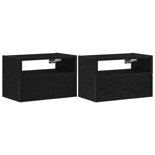 Wall-mounted Bedside Cabinets 2 pcs Black 45x26x28,5 cm Wall-mounted Bedside Cabinets 2 pcs Black 45x26x28,5 cm