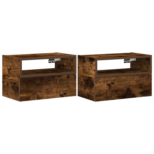 Wall-mounted Bedside Cabinets 2 pcs Smoked Oak 45x26x28,5 cm Wall-mounted Bedside Cabinets 2 pcs Smoked Oak 45x26x28,5 cm