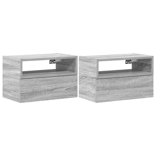 Wall-mounted Bedside Cabinets 2 pcs Grey Sonoma 45x26x28.5 cm Wall-mounted Bedside Cabinets 2 pcs Grey Sonoma 45x26x28.5 cm
