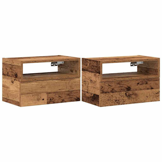 Wall-mounted Bedside Cabinets 2 pcs Old Wood 45x26x28,5 cm Wall-mounted Bedside Cabinets 2 pcs Old Wood 45x26x28,5 cm