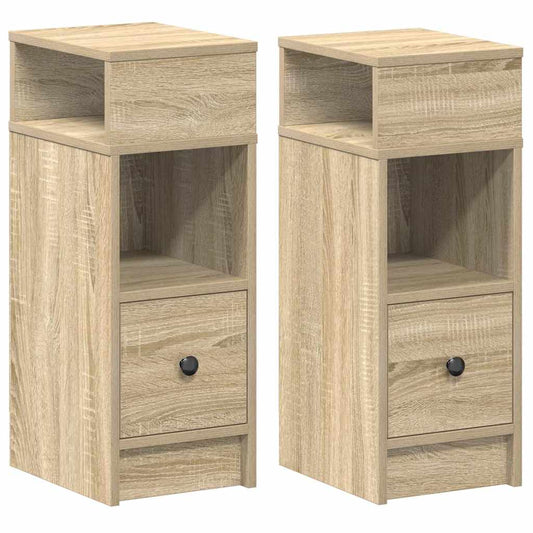 Bedside Cabinets 2 pcs with Drawer Sonoma Oak 25x31x66 cm Bedside Cabinets 2 pcs with Drawer Sonoma Oak 25x31x66 cm