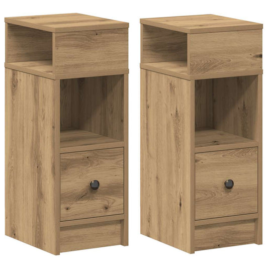 Bedside Cabinets 2 pcs with Drawer Artisan Oak 25x31x66 cm Bedside Cabinets 2 pcs with Drawer Artisan Oak 25x31x66 cm