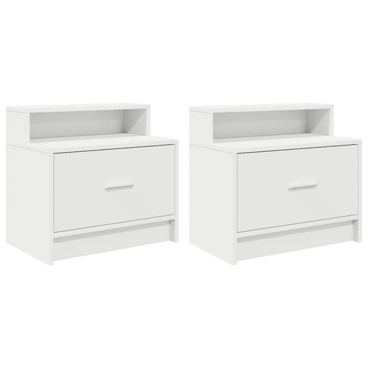 Bedside Cabinets with Drawer 2 pcs White 51x31x47 cm Bedside Cabinets with Drawer 2 pcs White 51x31x47 cm