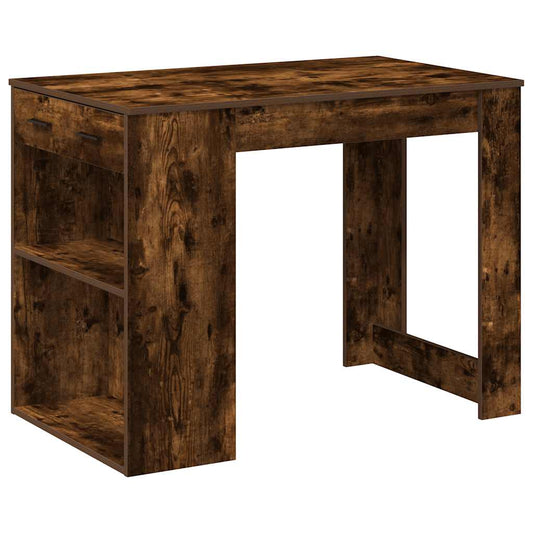Desk with Drawer and Shelf Smoked Oak 102x62x77,5 cm Engineered Wood Desk with Drawer and Shelf Smoked Oak 102x62x77,5 cm Engineered Wood