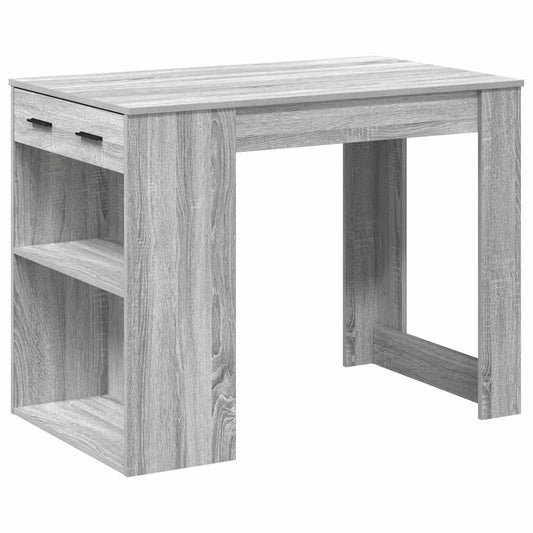 Desk with Drawer and Shelf Grey Sonoma 102x62x77.5 cm Desk with Drawer and Shelf Grey Sonoma 102x62x77.5 cm
