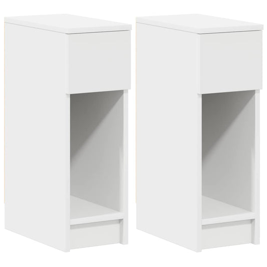 Bedside Cabinets with Drawer 2 pcs White 20x36x60 cm Bedside Cabinets with Drawer 2 pcs White 20x36x60 cm