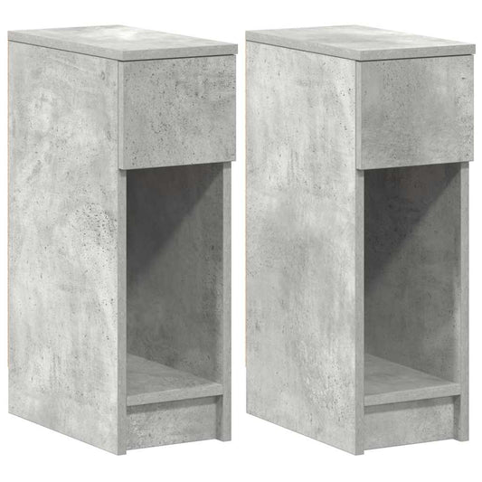 Bedside Cabinets with Drawer 2 pcs Concrete Grey 20x36x60 cm Bedside Cabinets with Drawer 2 pcs Concrete Grey 20x36x60 cm