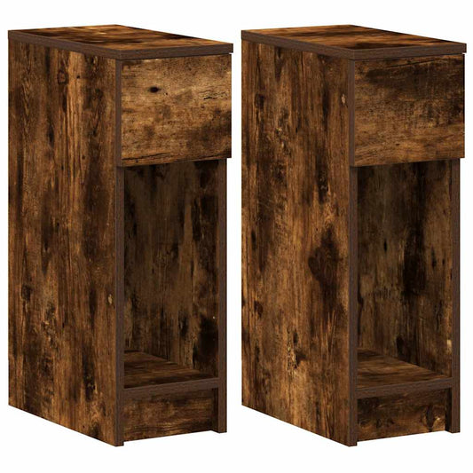 Bedside Cabinets with Drawer 2 pcs Smoked Oak 20x36x60 cm Bedside Cabinets with Drawer 2 pcs Smoked Oak 20x36x60 cm