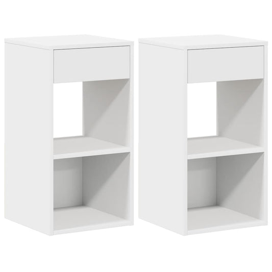 Bedside Cabinets with Drawer 2 pcs White 35x34x66.5 cm Bedside Cabinets with Drawer 2 pcs White 35x34x66.5 cm