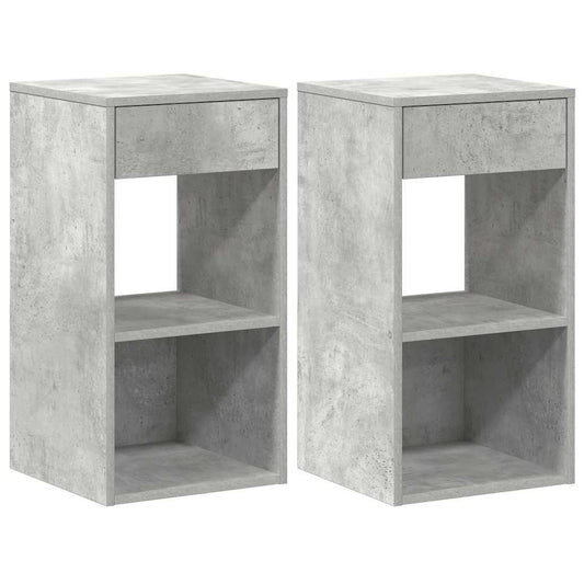 Bedside Cabinets with Drawer 2 pcs Concrete Grey 35x34x66.5 cm Bedside Cabinets with Drawer 2 pcs Concrete Grey 35x34x66.5 cm