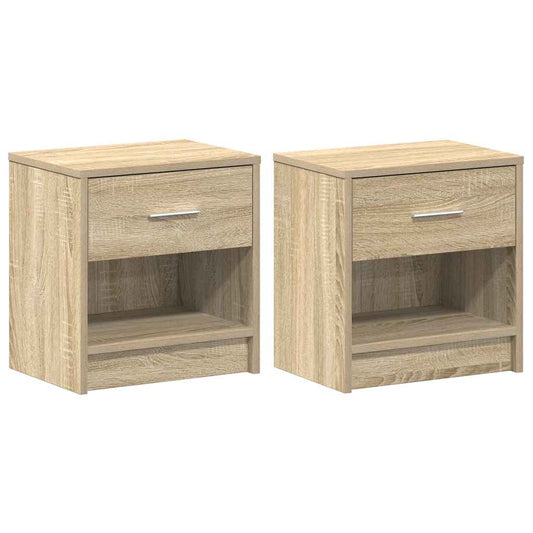 Bedside Cabinets 2 pcs with Drawer Sonoma Oak 39x28x41 cm Bedside Cabinets 2 pcs with Drawer Sonoma Oak 39x28x41 cm