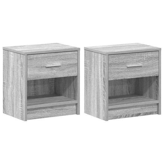 Bedside Cabinets 2 pcs with Drawer Grey Sonoma 39x28x41 cm Bedside Cabinets 2 pcs with Drawer Grey Sonoma 39x28x41 cm