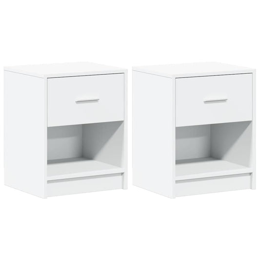 Bedside Cabinets 2 pcs with Drawer White 40x34x50 cm Bedside Cabinets 2 pcs with Drawer White 40x34x50 cm