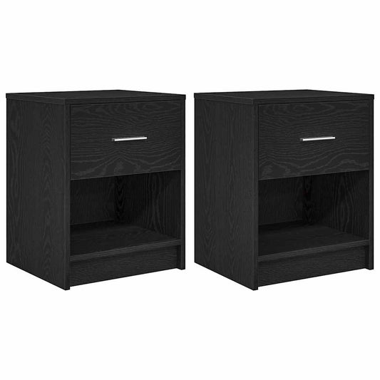 Bedside Cabinets 2 pcs with Drawer Black 40x34x50 cm Bedside Cabinets 2 pcs with Drawer Black 40x34x50 cm