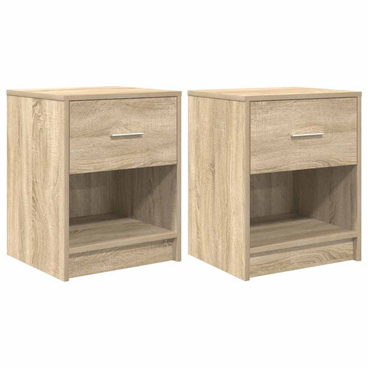 Bedside Cabinets 2 pcs with Drawer Sonoma Oak 40x34x50 cm Bedside Cabinets 2 pcs with Drawer Sonoma Oak 40x34x50 cm
