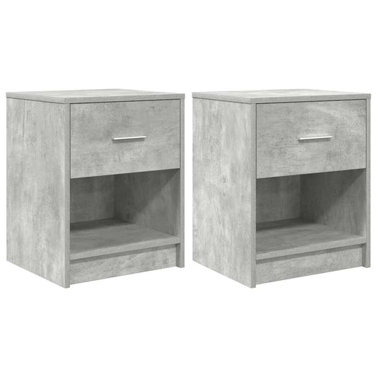 Bedside Cabinets 2 pcs with Drawer Concrete Grey 40x34x50 cm Bedside Cabinets 2 pcs with Drawer Concrete Grey 40x34x50 cm