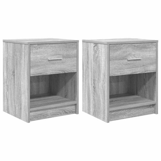 Bedside Cabinets 2 pcs with Drawer Grey Sonoma 40x34x50 cm Bedside Cabinets 2 pcs with Drawer Grey Sonoma 40x34x50 cm