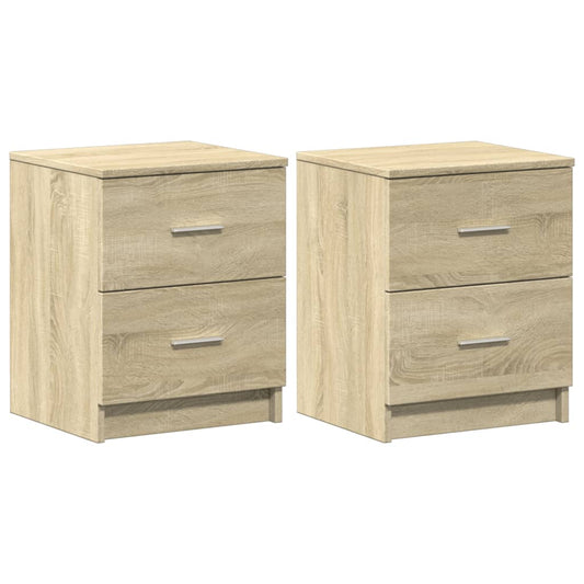 Bedside Cabinets 2 pcs with 2 Drawers Sonoma Oak 40x36x50 cm Bedside Cabinets 2 pcs with 2 Drawers Sonoma Oak 40x36x50 cm