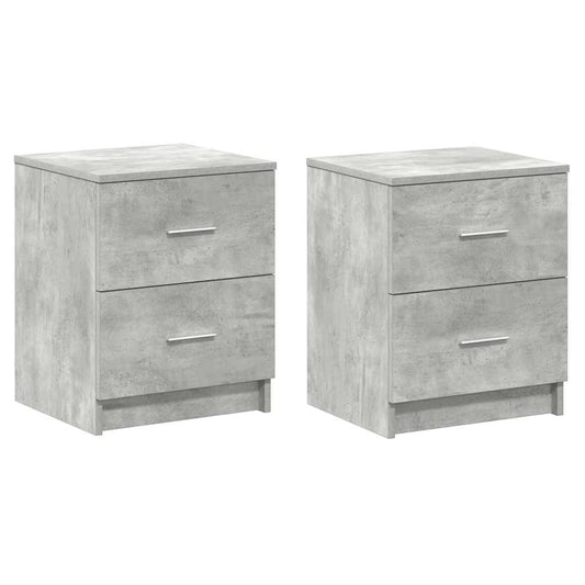 Bedside Cabinets 2 pcs with 2 Drawers Concrete Grey 40x36x50 cm Bedside Cabinets 2 pcs with 2 Drawers Concrete Grey 40x36x50 cm