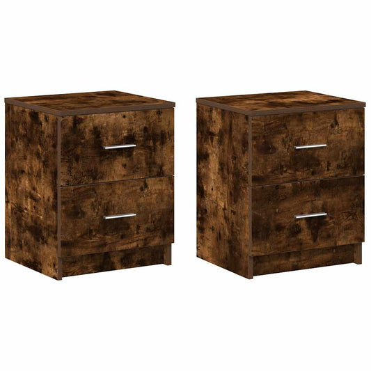 Bedside Cabinets 2 pcs with 2 Drawers Smoked Oak 40x36x50 cm Bedside Cabinets 2 pcs with 2 Drawers Smoked Oak 40x36x50 cm