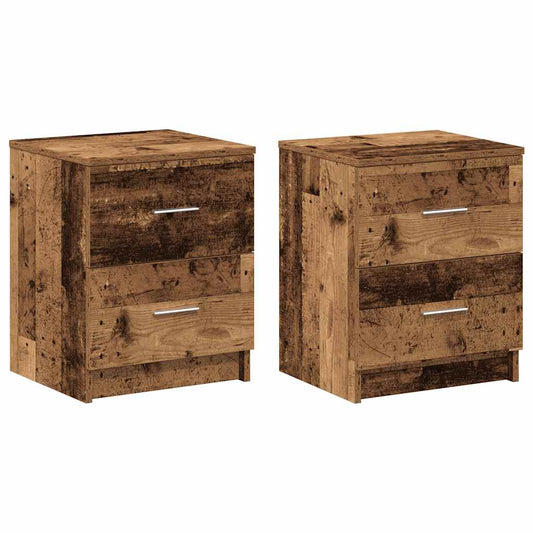 Bedside Cabinets 2 pcs with 2 Drawers Old Wood 40x36x50 cm Bedside Cabinets 2 pcs with 2 Drawers Old Wood 40x36x50 cm