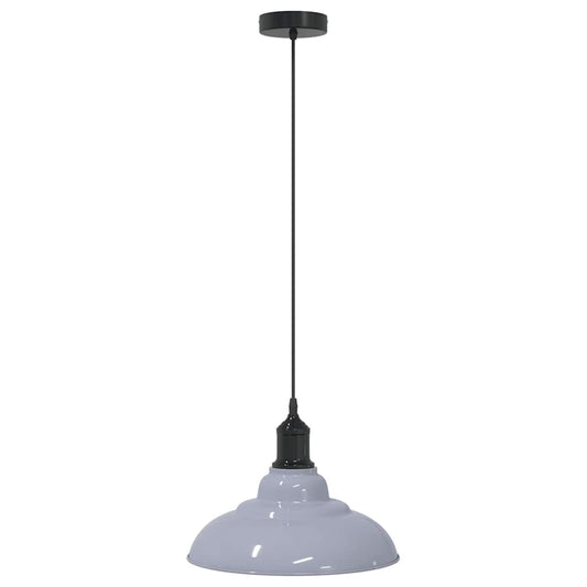 Pendant Lamp Height Adjustable E27 Gloss Grey Ø 31 cm Metal Pendant Lamp Height Adjustable E27 Gloss Grey Ø 31 cm Metal