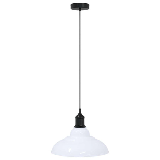 Pendant Lamp Height Adjustable E27 Gloss White Ø 31 cm Metal Pendant Lamp Height Adjustable E27 Gloss White Ø 31 cm Metal