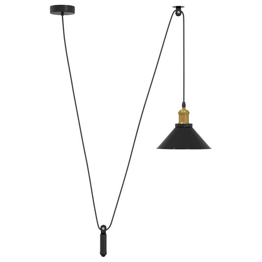 Pendant Lamp Height Adjustable E27 Gloss Black Ø 22 cm Metal Pendant Lamp Height Adjustable E27 Gloss Black Ø 22 cm Metal