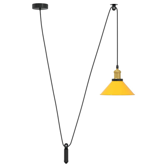 Pendant Lamp Height Adjustable E27 Gloss Yellow Ø 22 cm Metal Pendant Lamp Height Adjustable E27 Gloss Yellow Ø 22 cm Metal