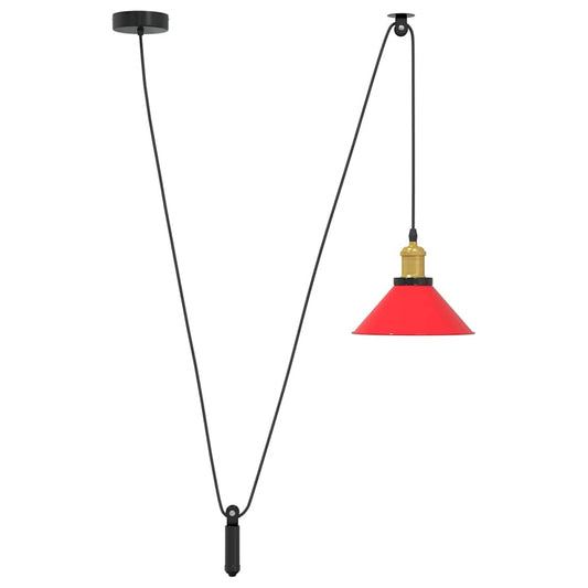 Pendant Lamp Height Adjustable E27 Gloss Red Ø 22 cm Metal Pendant Lamp Height Adjustable E27 Gloss Red Ø 22 cm Metal