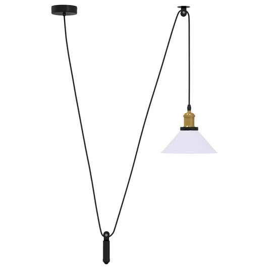 Pendant Lamp Height Adjustable E27 Gloss White Ø 22 cm Metal Pendant Lamp Height Adjustable E27 Gloss White Ø 22 cm Metal