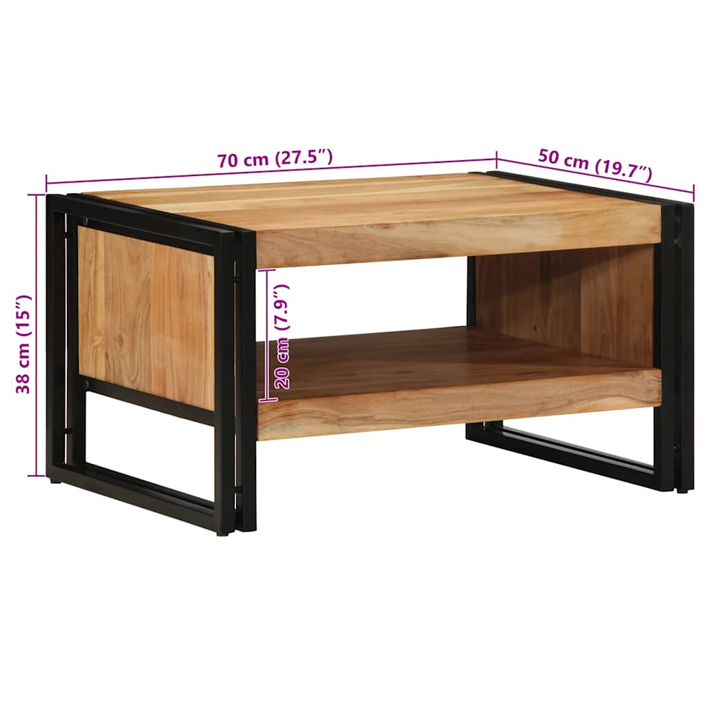 Coffee Table 70x50x38 cm Solid Wood Acacia