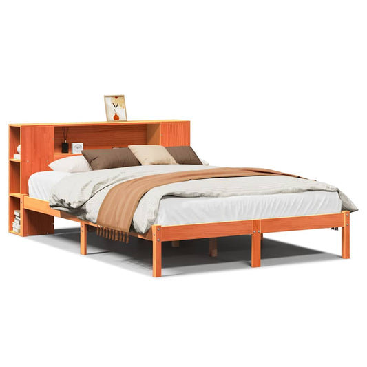 Bookcase Bed without Mattress Wax Brown 140x200 cm Solid Wood Pine Bookcase Bed without Mattress Wax Brown 140x200 cm Solid Wood Pine