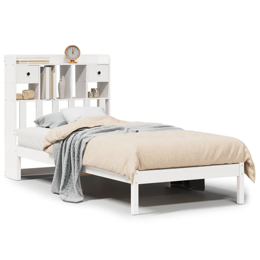 Bookcase Bed without Mattress White 90x190 cm Single Solid Wood Pine Bookcase Bed without Mattress White 90x190 cm Single Solid Wood Pine