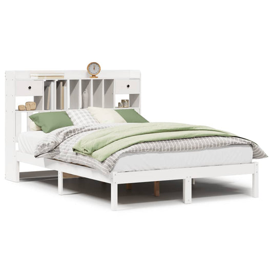 Bookcase Bed without Mattress White 140x200 cm Solid Wood Pine Bookcase Bed without Mattress White 140x200 cm Solid Wood Pine